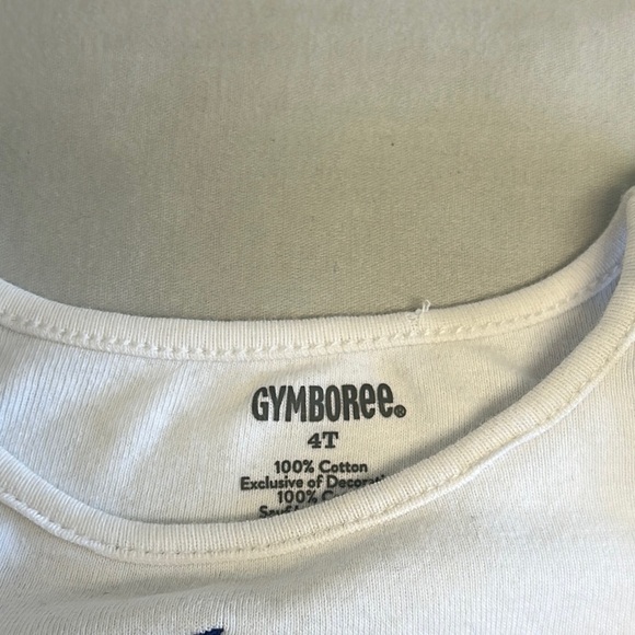 Gymboree White Cotton Tank Top with Green green bows and embroidered design - Picture 2 of 4